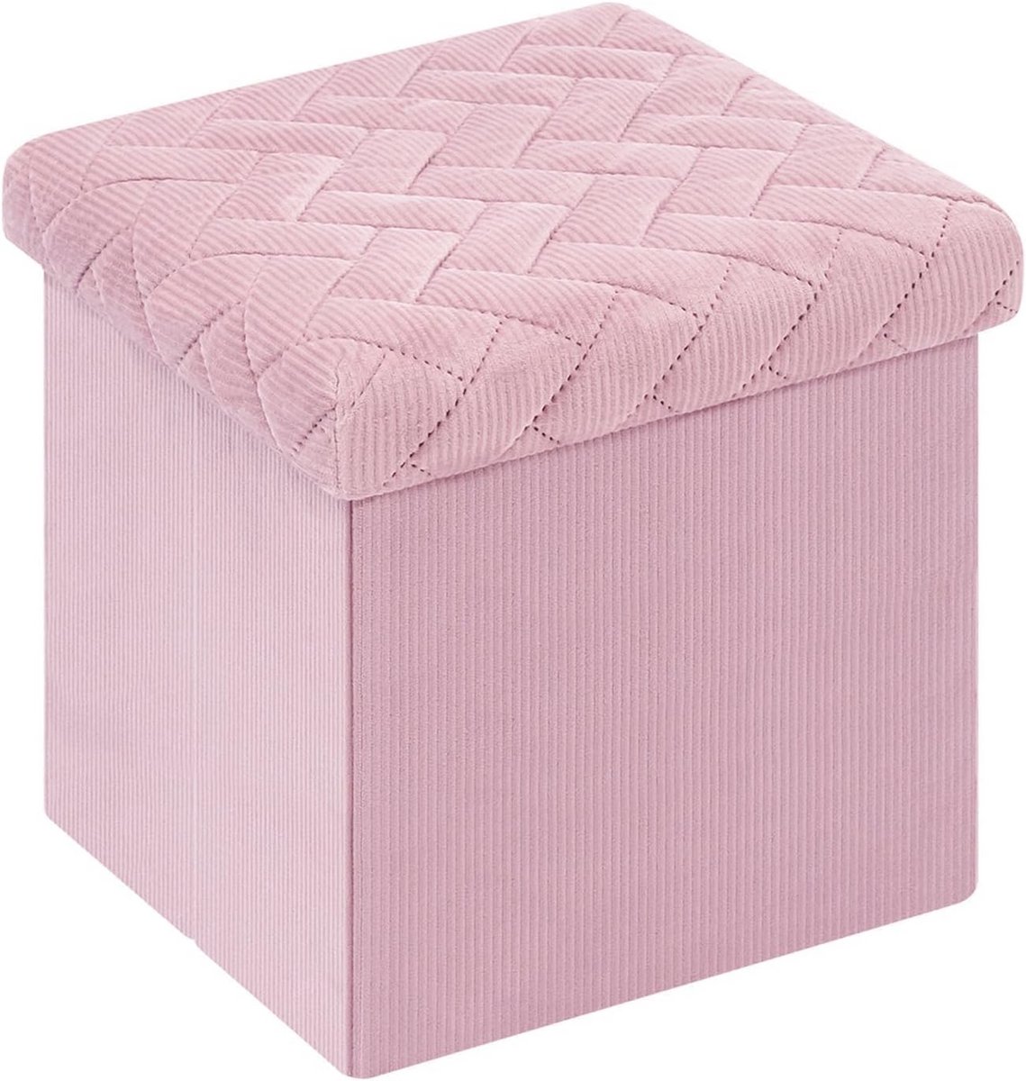 Opvouwbare speelgoedkast en voetenbank voor kinderen - Roze kubus 32x32x32cm