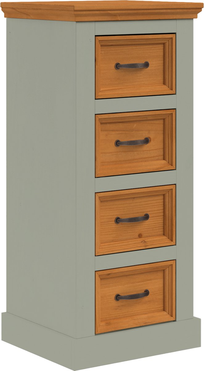 Notio Living Selma-Kist - 4-Laden - Groen Grenen