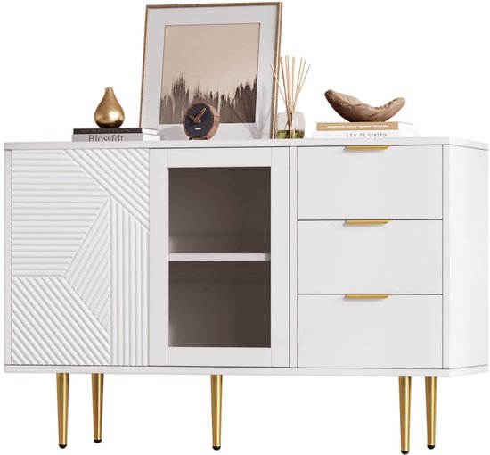 Dressoir Peso 2 deuren 4 lades - wit - Modern