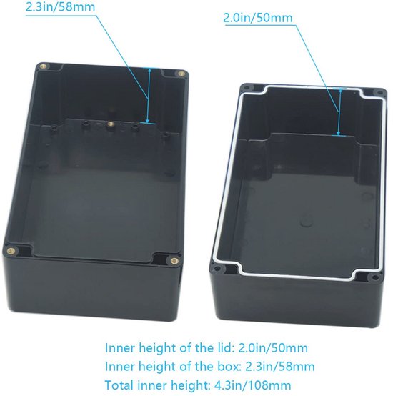 ABS kunststof waterdichte elektronica projectdoos met schroeven, IP67