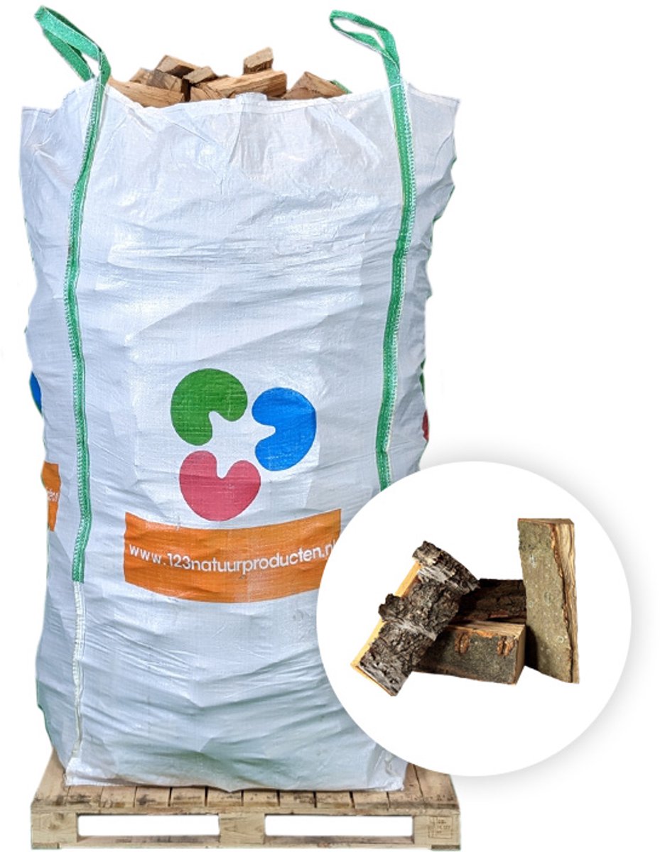 123natuurproducten.nl - Ovengedroogd haardhout BUDGET MIX - Bigbag 2 kuub
