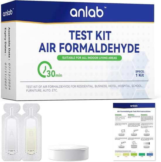 DIY Air Quality Testkit voor Formaldehyde - Geschikt voor Thuis, Scholen en Bedrijven (Set van 5)