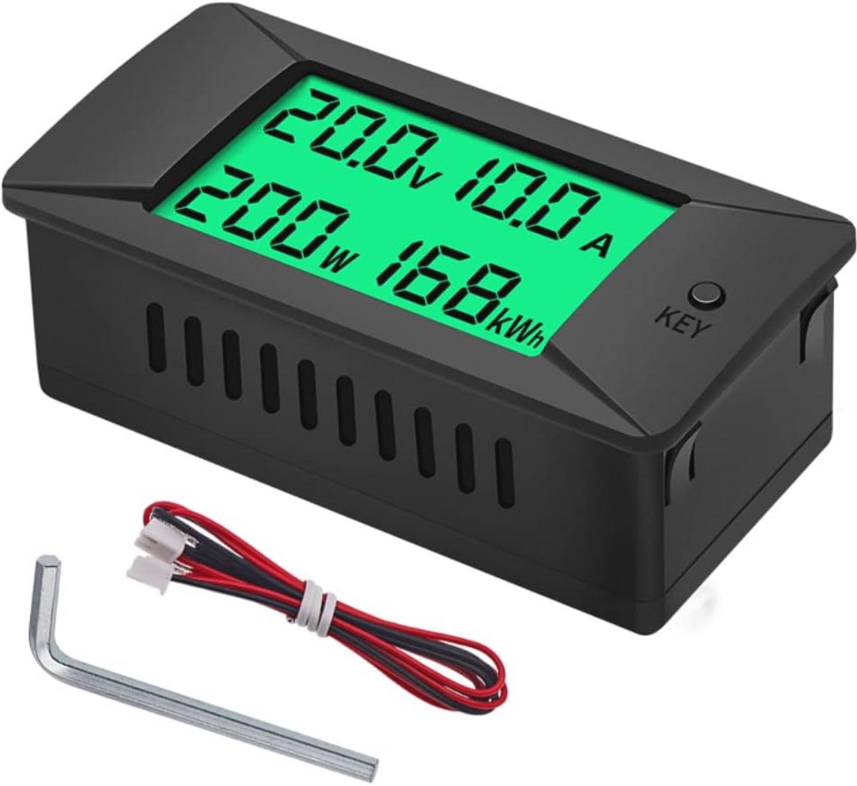 Digitale Volt Meter en Ampèremeter voor Auto - 300V 100A - Bidirectionele Kwh Watt Meter met Display