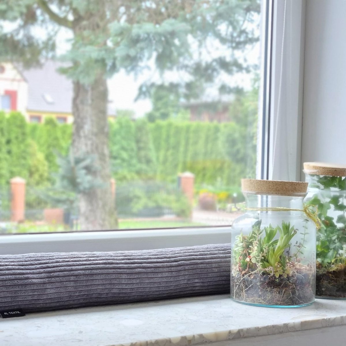 Textil tochtstop koord voor deuren en ramen - 150 cm beige