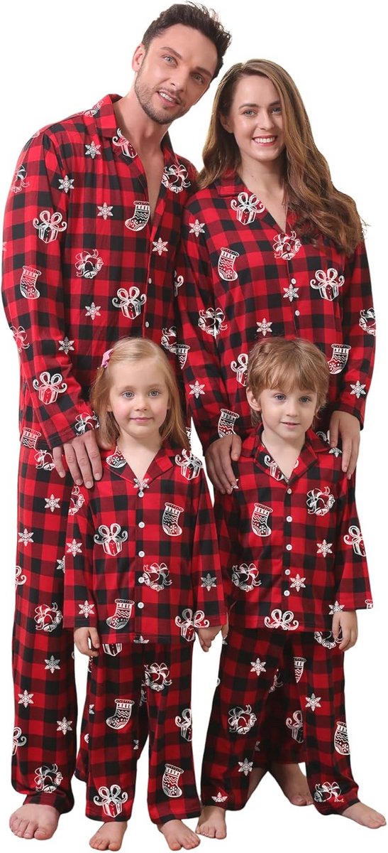 Gezellige Lange Mouw Pyjama voor het Gezin met Kerstmis Ontwerpen - Dames, Heren, Meisjes en Jongens