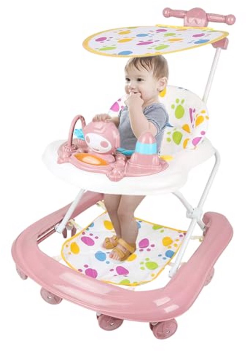 Opvouwbaar activiteitencentrum voor baby's met afneembaar muziekbord en verstelbare hoogtes