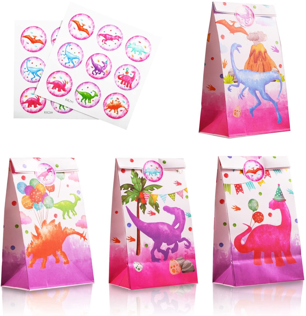 IMPERATORIS® Uitdeelzakjes met Strip/Stickers - Koekzakjes/Snoepzak/Geschenkzakjes - 12 stuks
