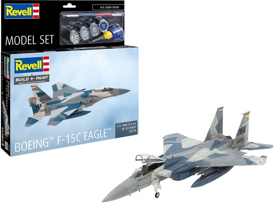 Ensemble de modélisme Revell Avions - 63778 Boeing F-15C Eagle - Avion militaire américain - Chasseur à réaction - Ensemble Model Plastique - 1:72 - Modélisme