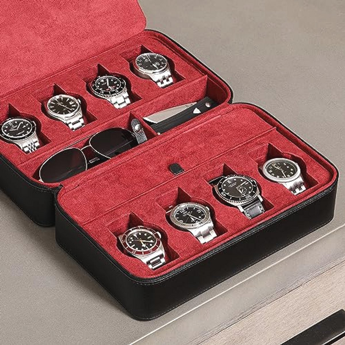 Horloge Opbergtas voor 8 Horloges en Accessoires - Draagbaar en Veilig