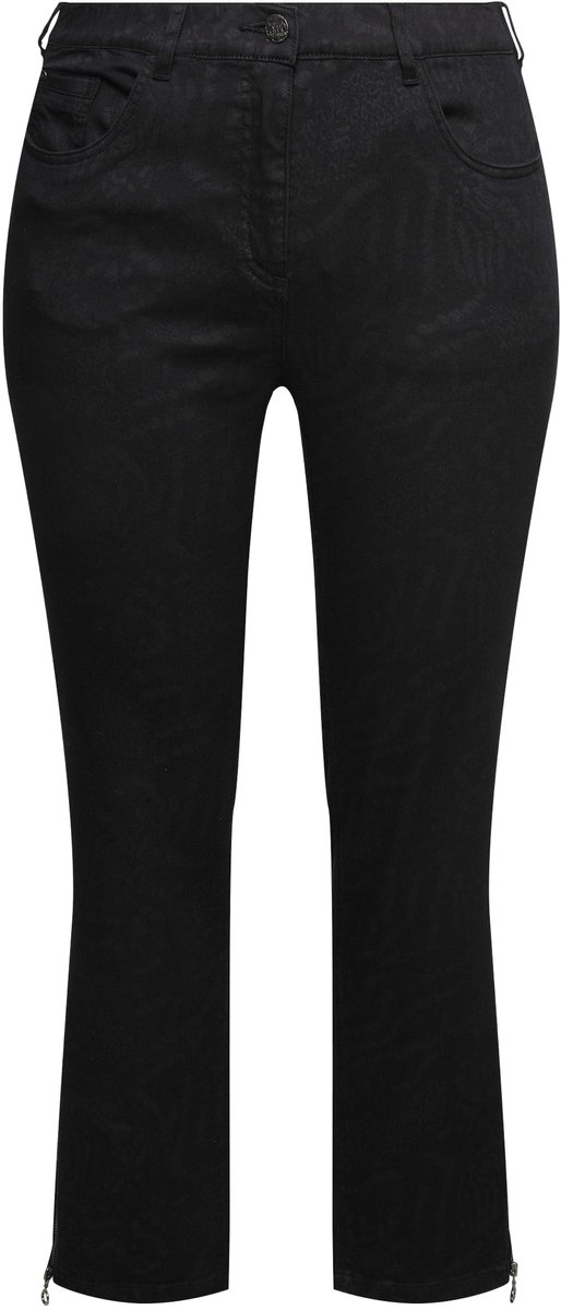 Ulla Popken - Dames - Jeans Sarah smalle pijpen met comfortabele stretch - Zwart - Maat 88
