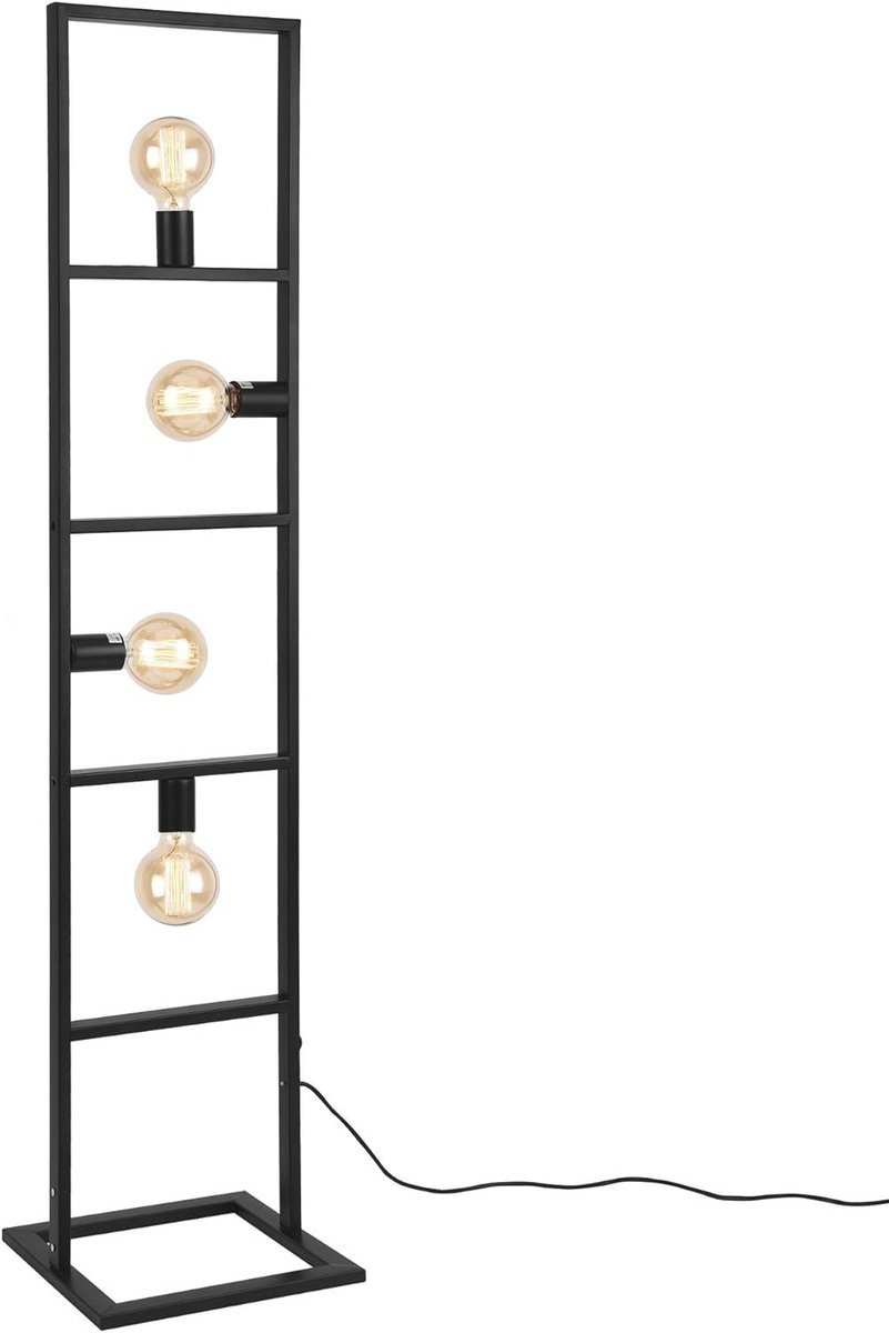Moderne Vloerlamp 142,5 cm met 4 Fittingen in Zwart