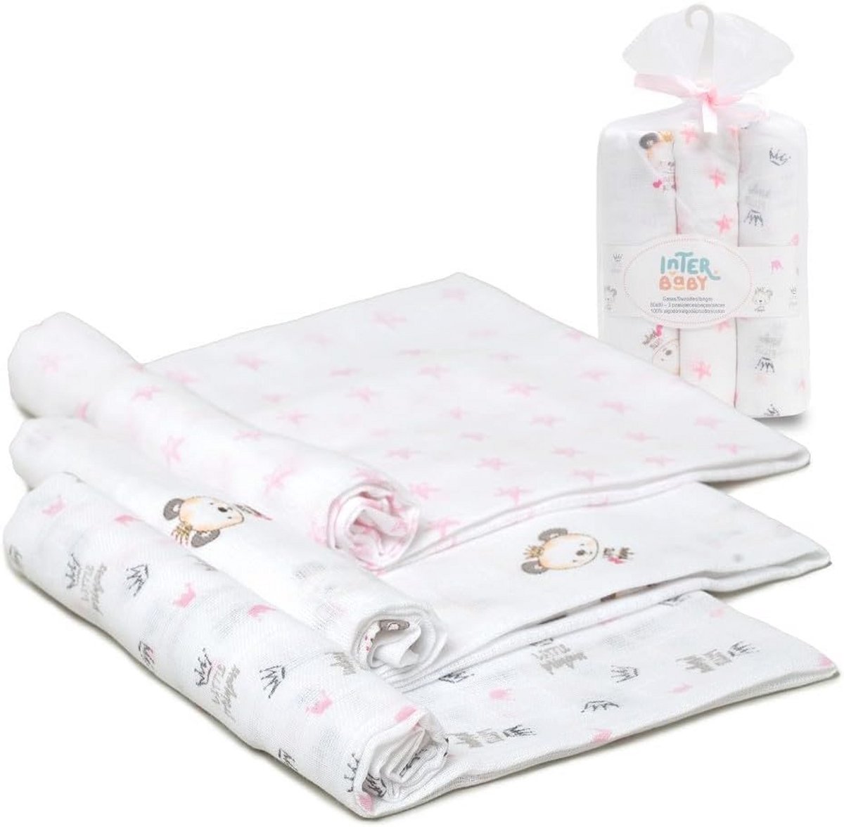 Katoenen Babydoekjes 80 x 80 cm - Verpakking van 3 - Zacht, Ademend en Veelzijdig