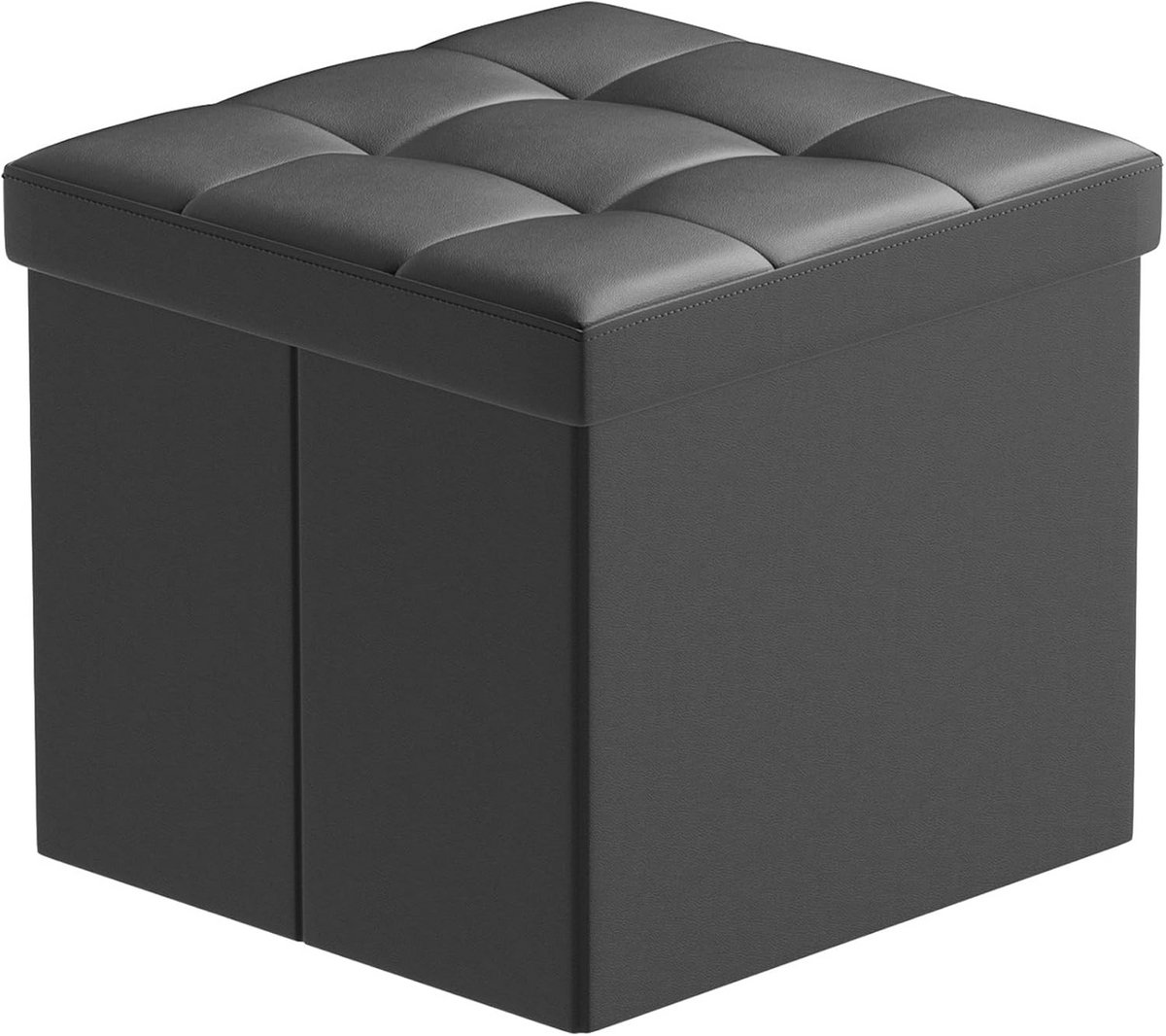 Opvouwbare Voetenbank met Opbergfunctie - Zwart - 38 x 38 x 38 cm