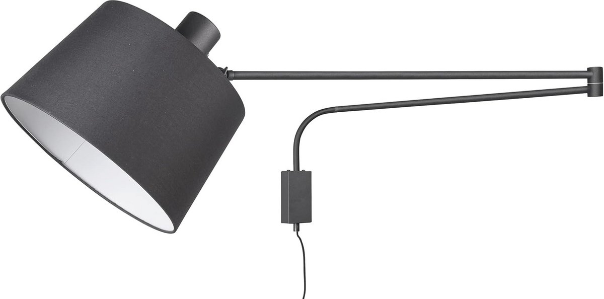 Minimalistische Wandlamp met Draaibare Arm - Zwart Metalen Design