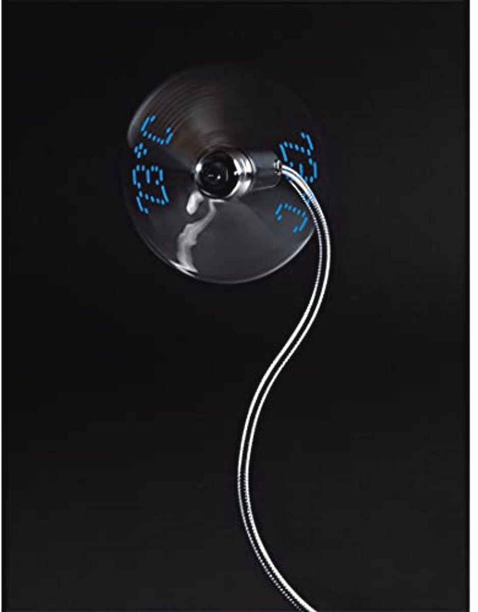 USB-ventilator met temperatuurberichten - Zilverkleurig