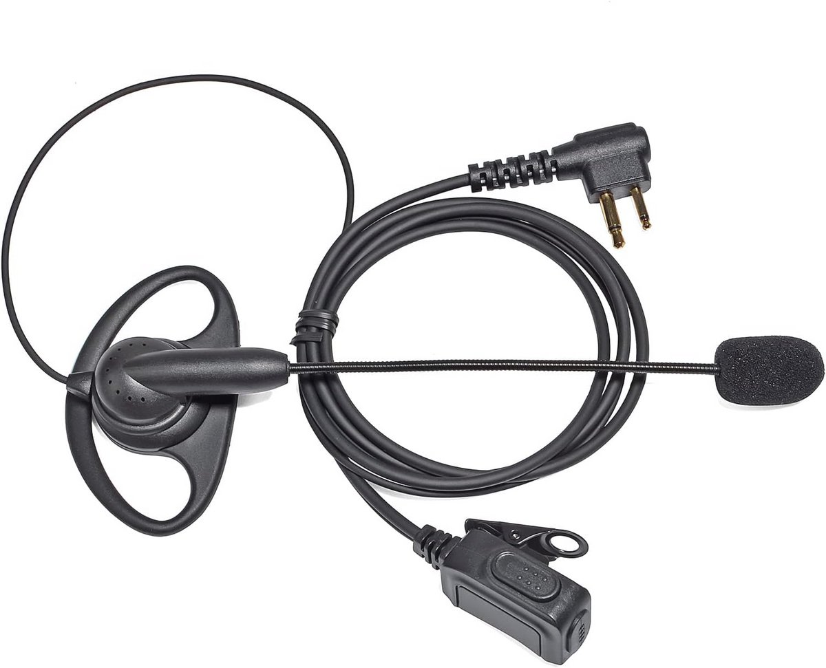 Veiligheidsradio Oortje met Boom Microfoon voor 2 Pin Walkie Talkies