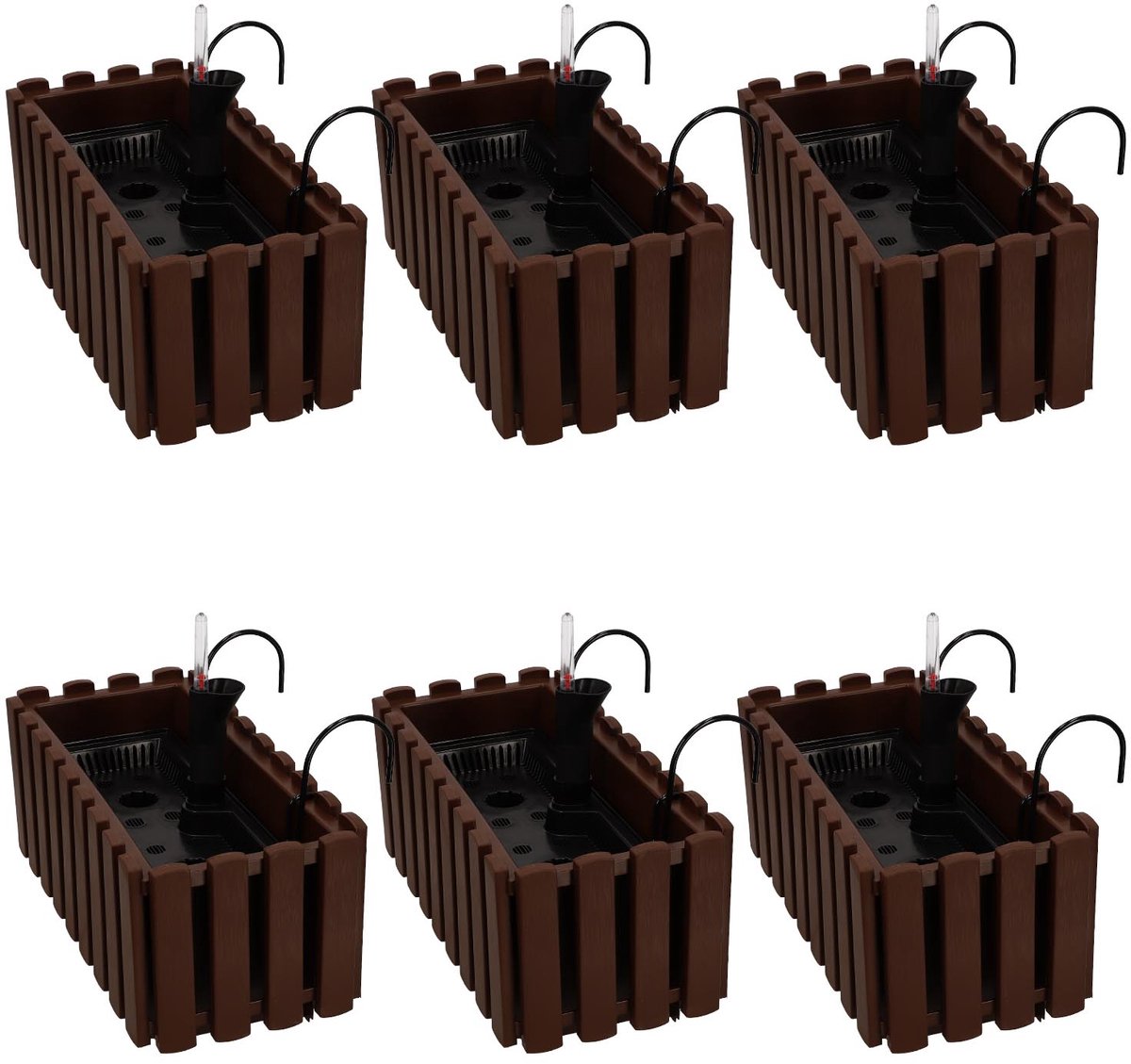 1836749 Serie - Balkon Bloembak - 40 cm - Bruin - 6 stuks