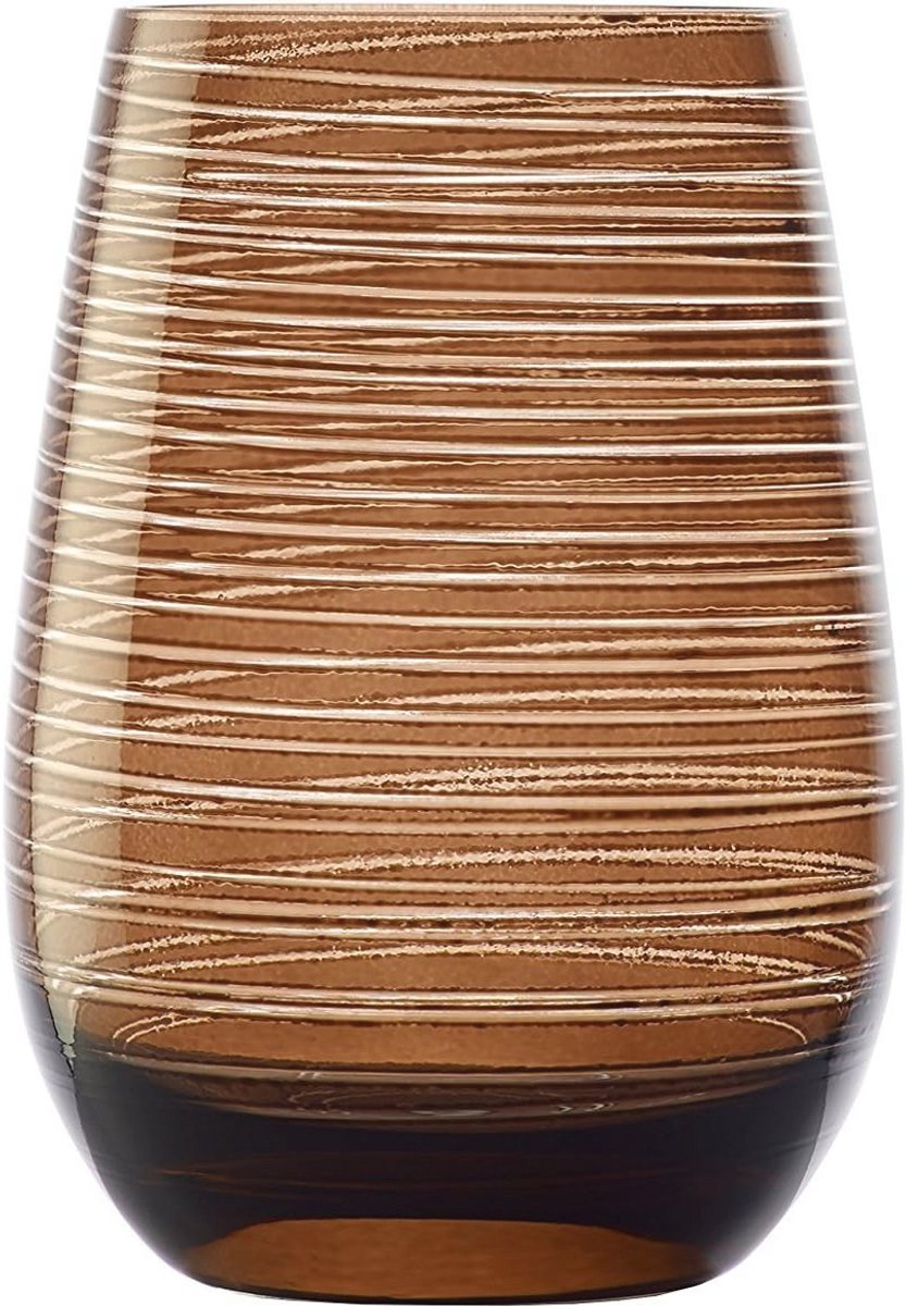 Moderne Bruine Drinkglazen Set van 6 - 465 ml - Vaatwasmachinebestendig en Schokbestendig