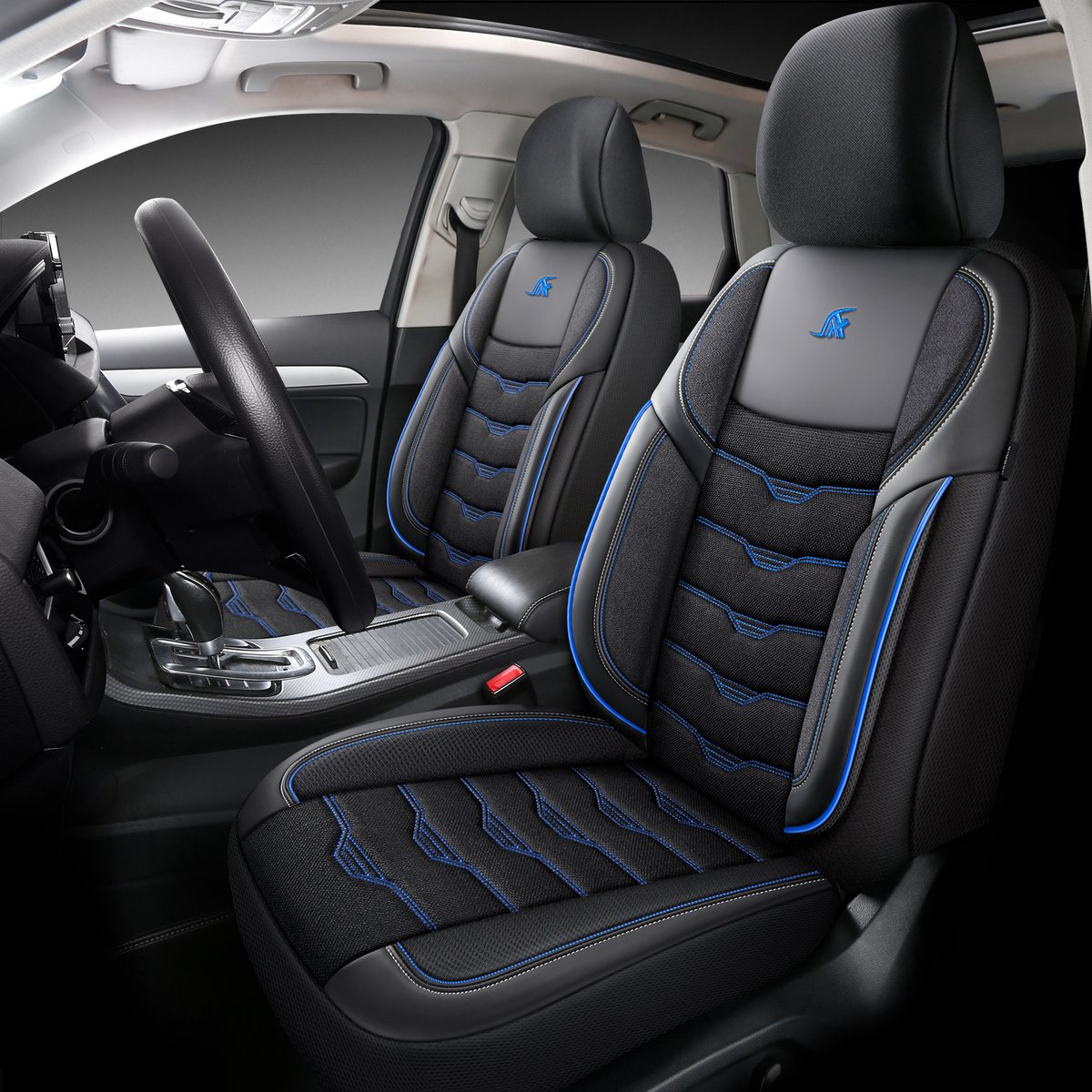 Housses De Siège Auto Dacia Duster 2017-2022 - 2 Sièges Avant En Cuir PU | Compatibles Airbags Latéraux | Couleur Bleu-Vert - 8