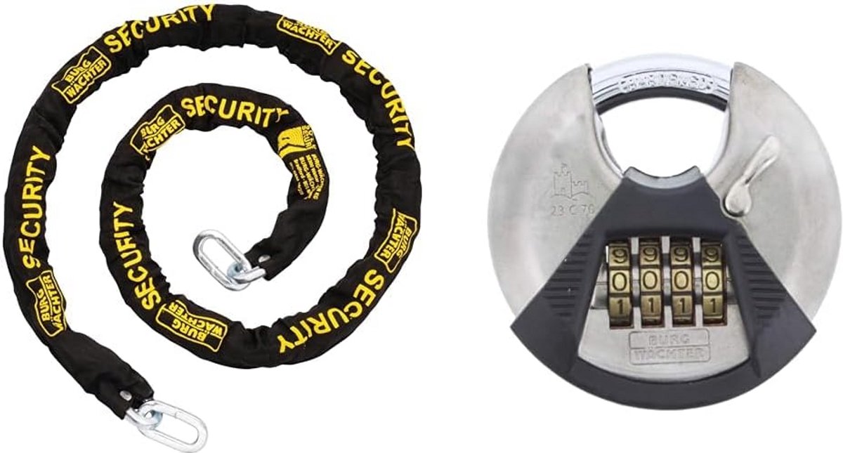 Geharde Vierkante Kettingslot met Codehangslot - 200 cm Beveiliging