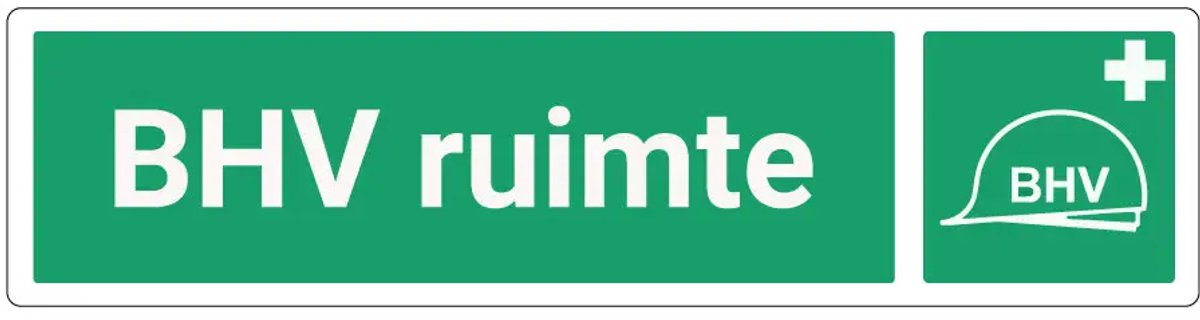 BHV ruimte deurbordje met zelfklevende strip | Forex Re materiaal | 20 x 5 cm