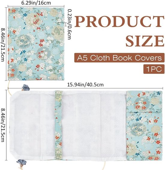 Boekhoes witte bloemen boekbeschermer, boekomslagen voor paperbacks, wasbare stof, boekhoezen met rits, medium 28 x 21 cm boekenliefhebber geschenken