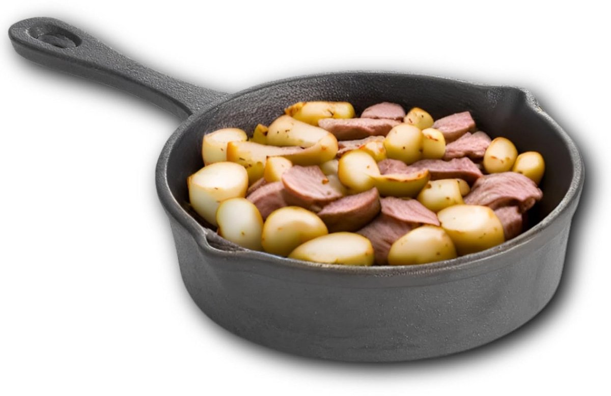 Gietijzeren Mini-Koekenpan - Anti-aanbaklaag - Duurzaam Design - Gemakkelijk te Reinigen - Multifunctionele Braadpan - 311,8 g - Zwart