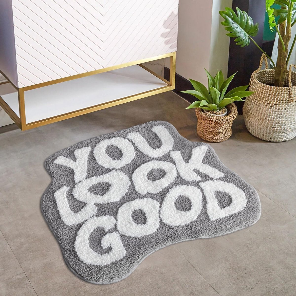 Grappige Badkamertapijt Antislip Microvezel 63,5 x 53,3 cm - Absorberend Douchetapijt voor