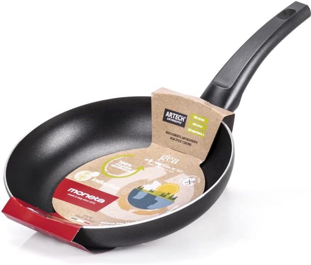 Aluminium Pan voor Alle Warmtebronnen Inclusief Inductie - 22 cm - Zwart