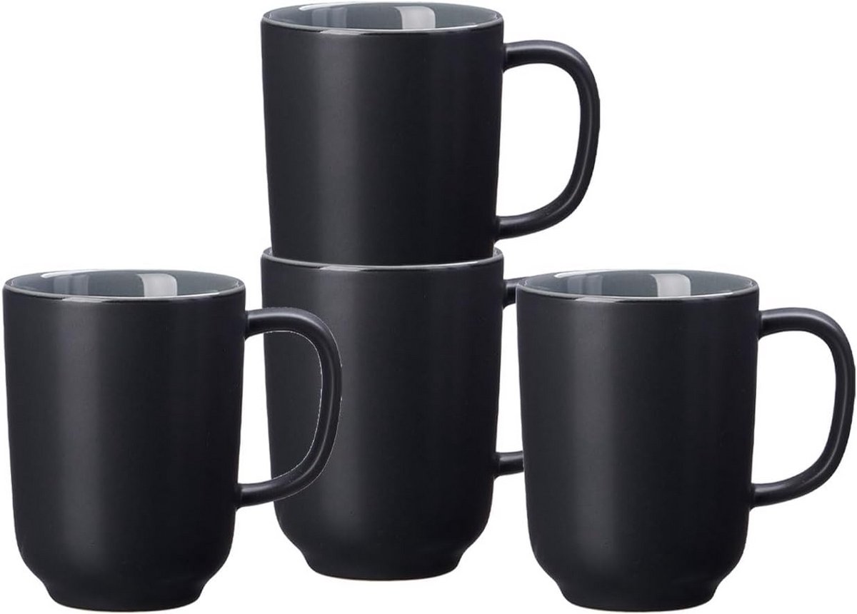 Koffiemokken set Jasper 4 stuks zwart