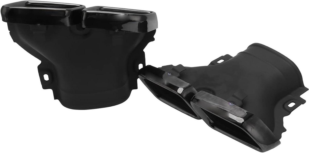 Ronte - Roestvrijstalen Quad Uitlaat Tips in Zwart Chroom voor E63 W213 2017-2020 - Optimaliseer de Look van je Auto met deze Stijlvolle Uitlaat Tips