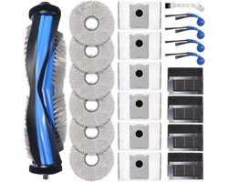 22 stuks Reserveonderdeel accessoires - geschikt voor ECOVACS DEEBOT T30C Omni - T30C - T50S - N50 stofzuiger robot, 1 hoofdborstel, 6 schoonmaakdoeken, 6 stofzakken, 4 filters, 4 zijborstels