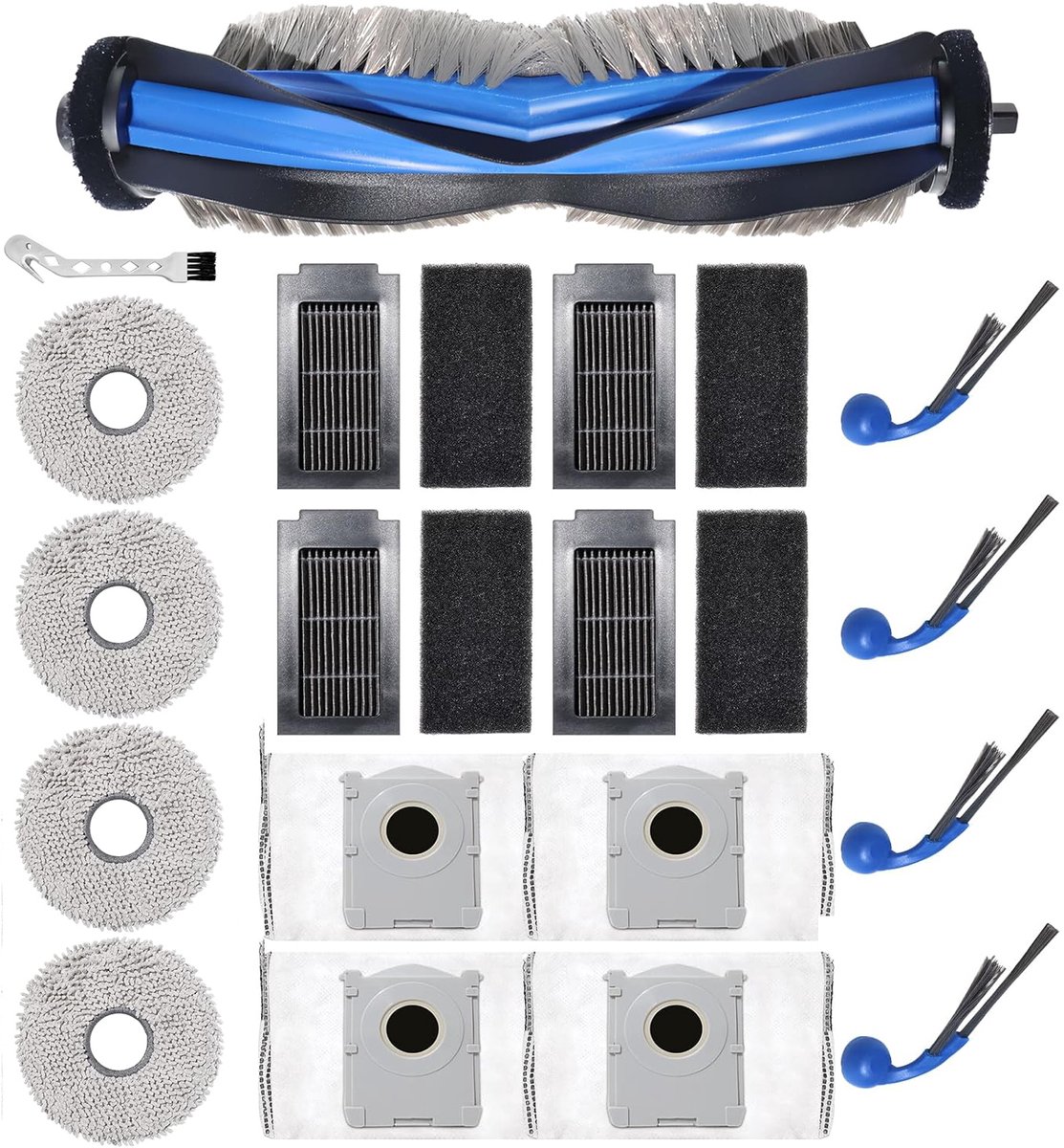 Accessoire-vervanging - 18 stuks - geschikt voor Ecovacs Deebot T30C Omni - T30C - T50S - N50 robotstofzuiger