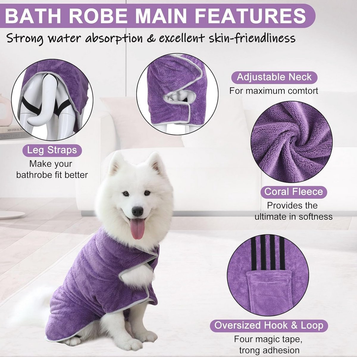 Hond handdoek en badjas voor huisdieren - Absorberende microfiber voor snelle droging