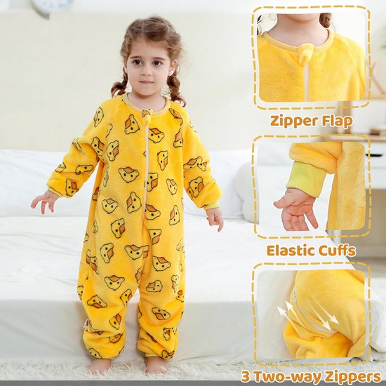 Warme Flanellen Slaapzak met Voeten en Mouwen voor Baby en Peuter - 2,5 TOG Winter Pyjama — afbeelding 4