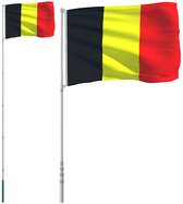vidaXL Drapeau België avec mât 5,55 m Aluminium