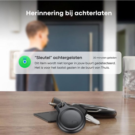 Buzzy Mini GPS Tracker voor IOS - Werkt met Apple ‘Zoek Mijn’ App - Zonder Abonnement - Bluetooth Tracker voor Sleutels, Koffer, Hond & Auto - Zwart - 1 Stuk