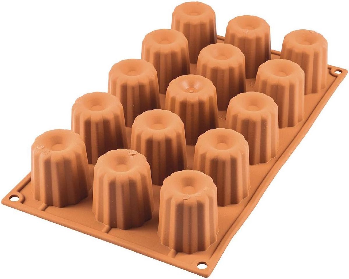 Siliconen bakvorm voor midi cannelé - 15 holtes - Ø 45 mm - niet plakkend