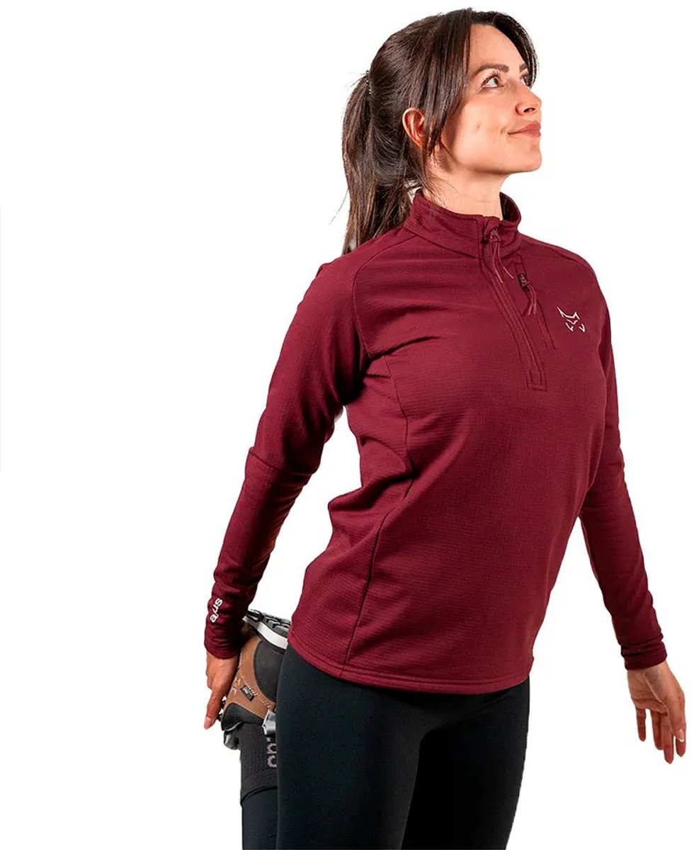 Altus Malaren Half Rits Lange Mouw T-shirt Rood M Vrouw