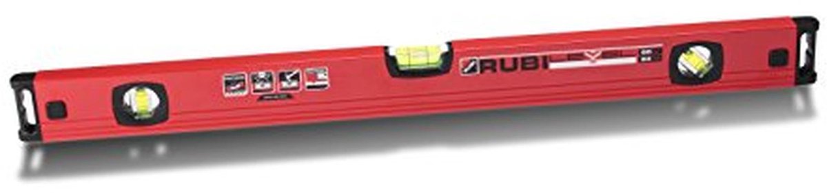 Aluminium waterpas 40 cm - rood - met 3 vaten voor horizontaal, verticaal en 45° meting