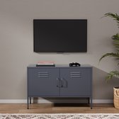 Tv-meubel 80x34,5x40 cm bewerkt hout metaal grijs sonoma eiken tv kast