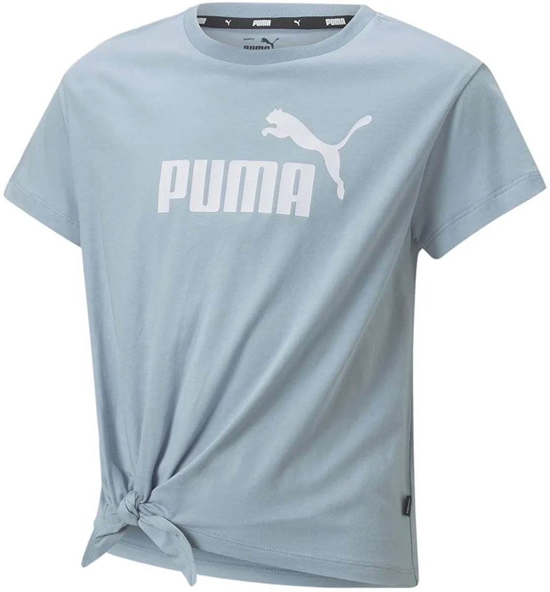 Puma Essentials Logo Knotted T-shirt Met Korte Mouwen 5-6 Years Kinderen Blauw
