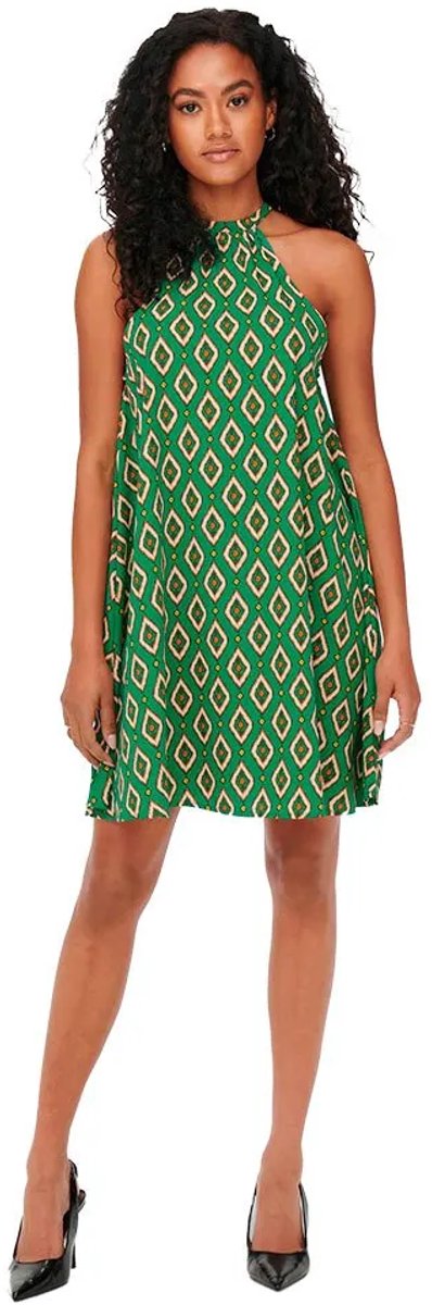 Only Lea Halterneck Mouwloze Korte Jurk Groen S Vrouw