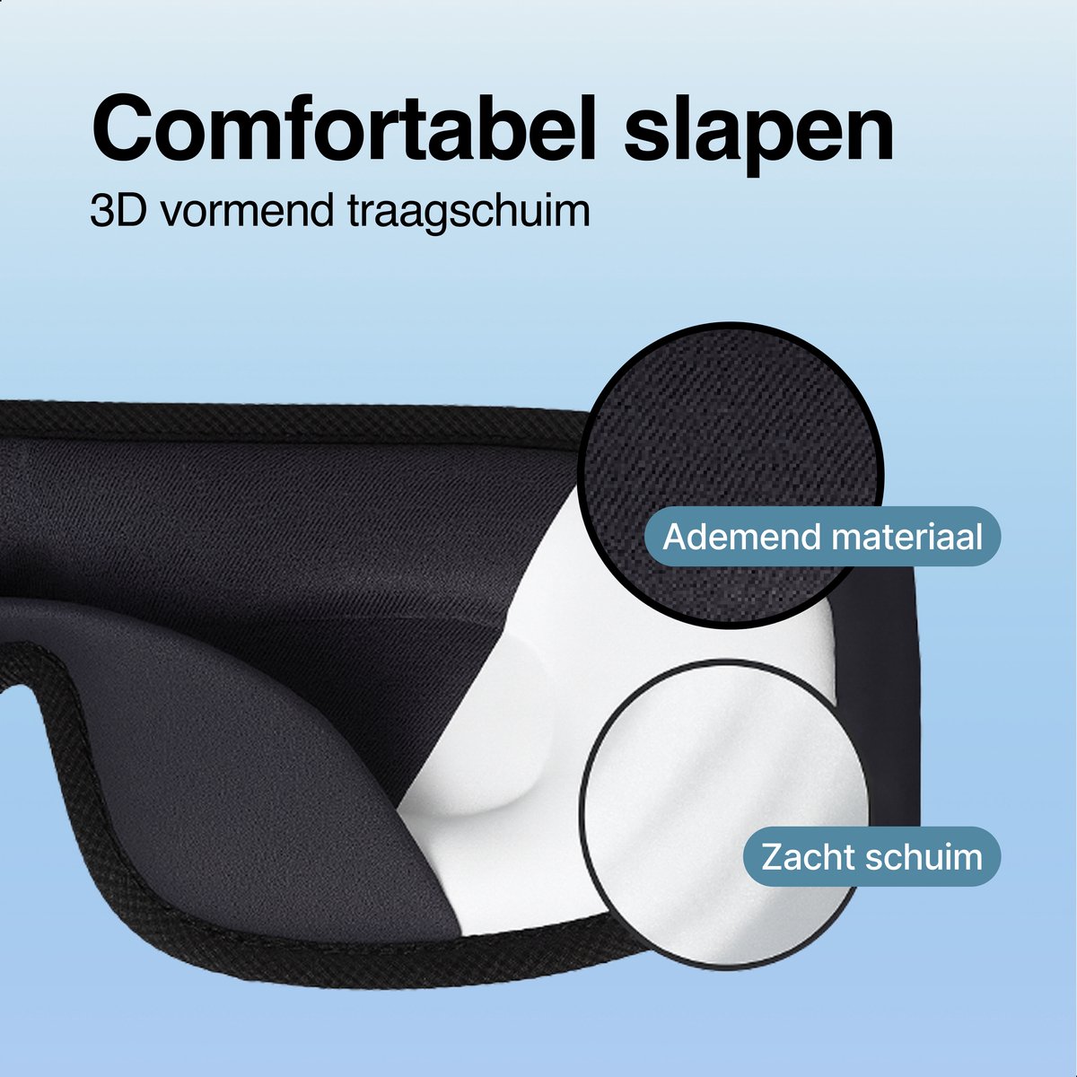 Tribe & Co Verstelbaar Slaapmasker – Slaapmaskers - 100% Verduisterend - Ademend Traagschuim - voor Mannen, Vrouwen en Kinderen — afbeelding 8