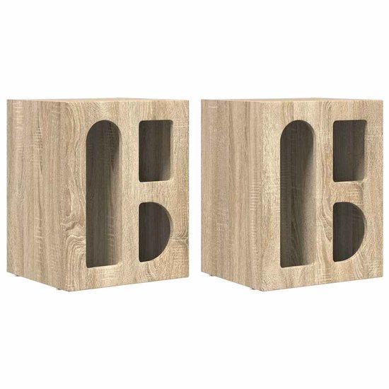 vidaXL Nachtkastje 2 pcs Zwart Eiken 40 x 30 x 40 cm Bewerkt hout