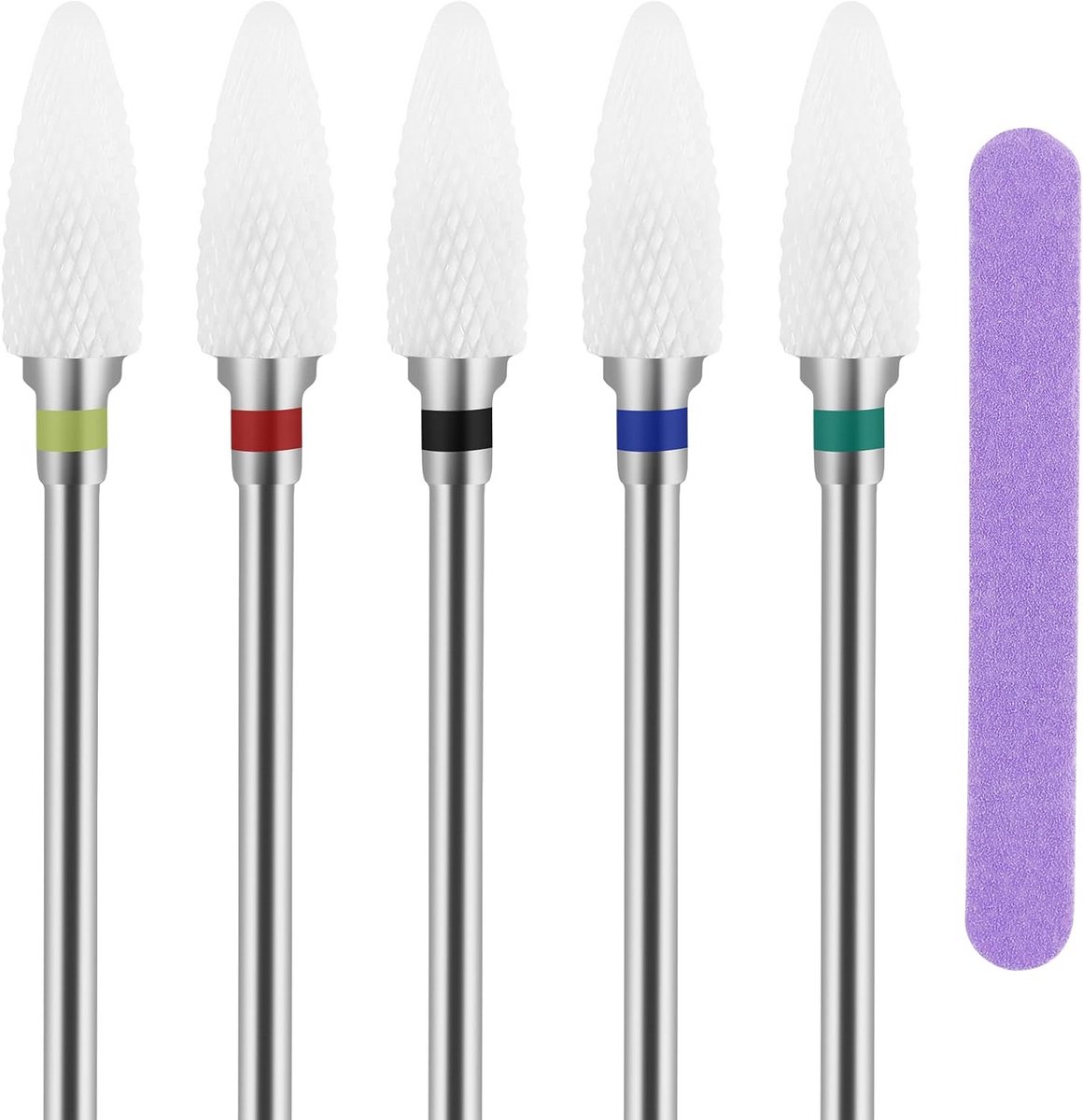 Set van 7 Stuks Keramische Nagelvijlen en Freesbits voor Manicure en Pedicure