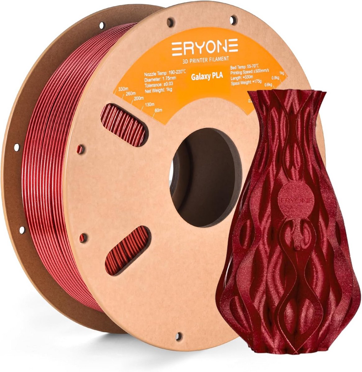Glitter PLA 3D Printer Filament 1.75mm Rood 1KG voor Nauwkeurig Printen