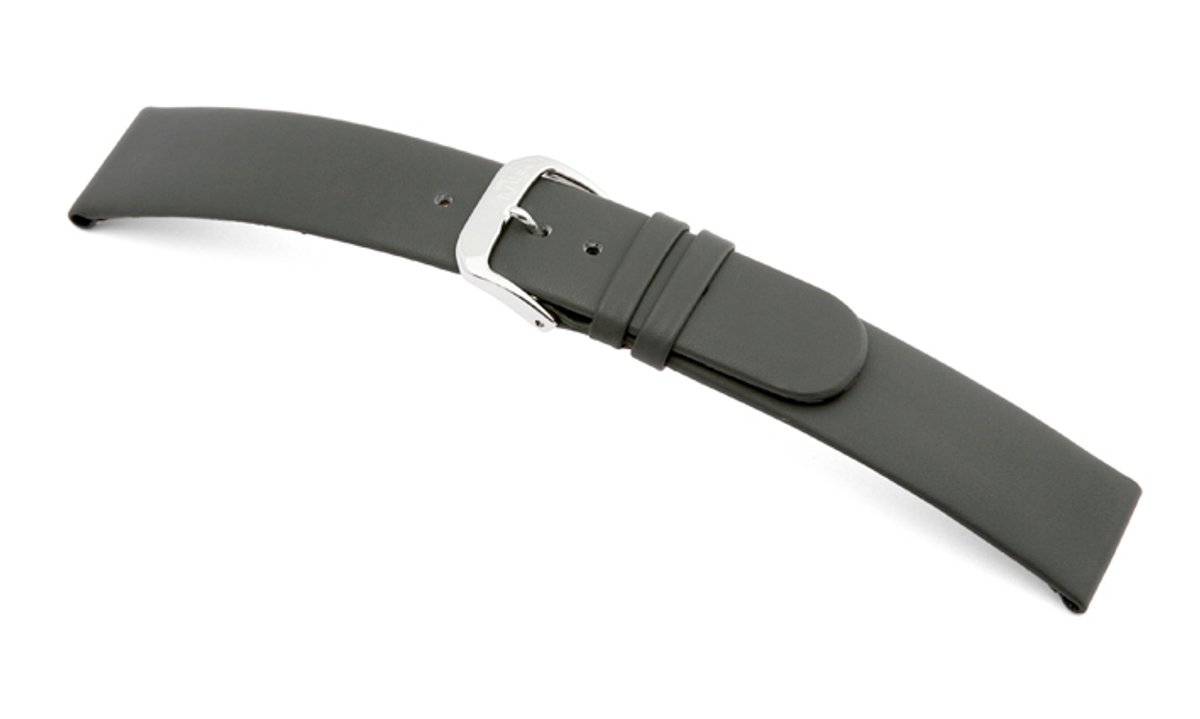 Lederband Merano 20mm grijs glad