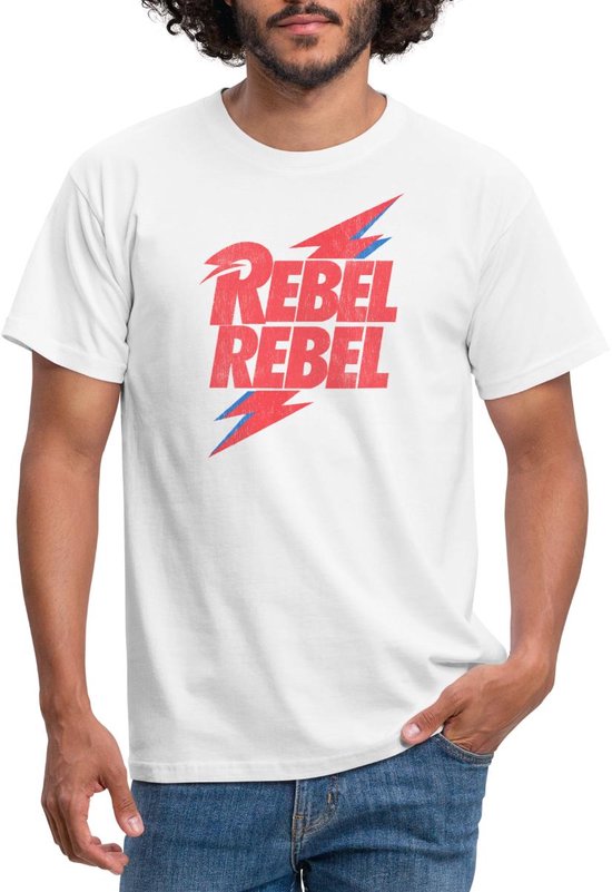 David Bowie Rebel Rebel Met Bliksem T-Shirt Heren