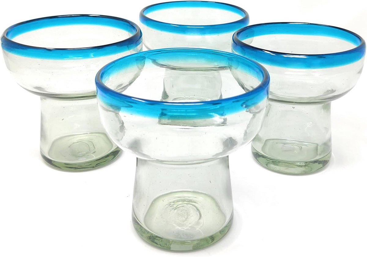 Set van 4 handgeblazen margarita glazen zonder steel